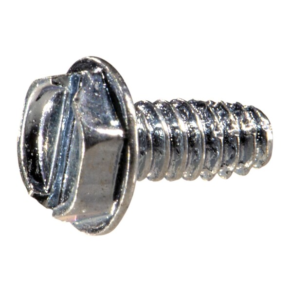 Midwest Fastener Sheet Metal Screw, #4 x 1/4 in, Zinc Plated Steel Flange Hex Head 50 PK 931701 - main
